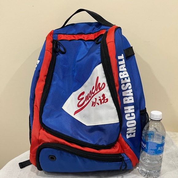 🛍️ 4 for $20 🛍️ Blue and Red Baseball Backpack - Picture 1 of 14